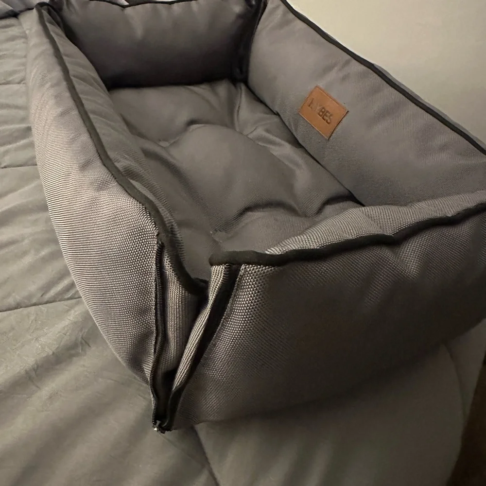 Hybes Gray Bolstered Pet Bed - Comfortable Home Bedding